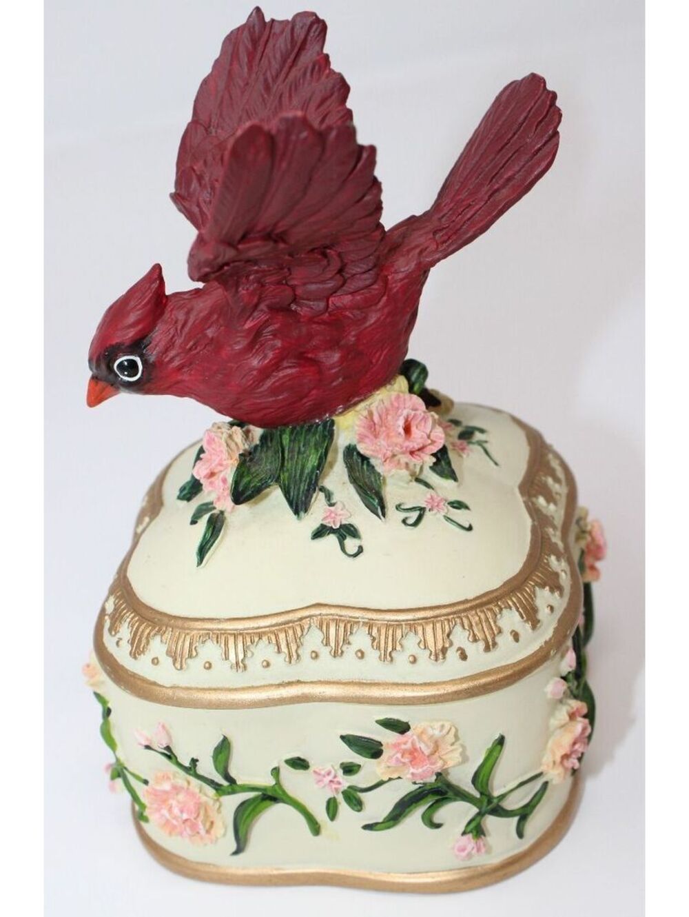 Vintage Heritage House Songbird Treasures Cardinal Music Box